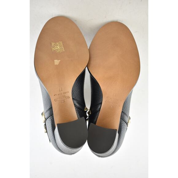 Valentino Rockstud City 70mm Black Leather Stud Block Heel Short Ankle Boot 36 - Picture 12 of 12